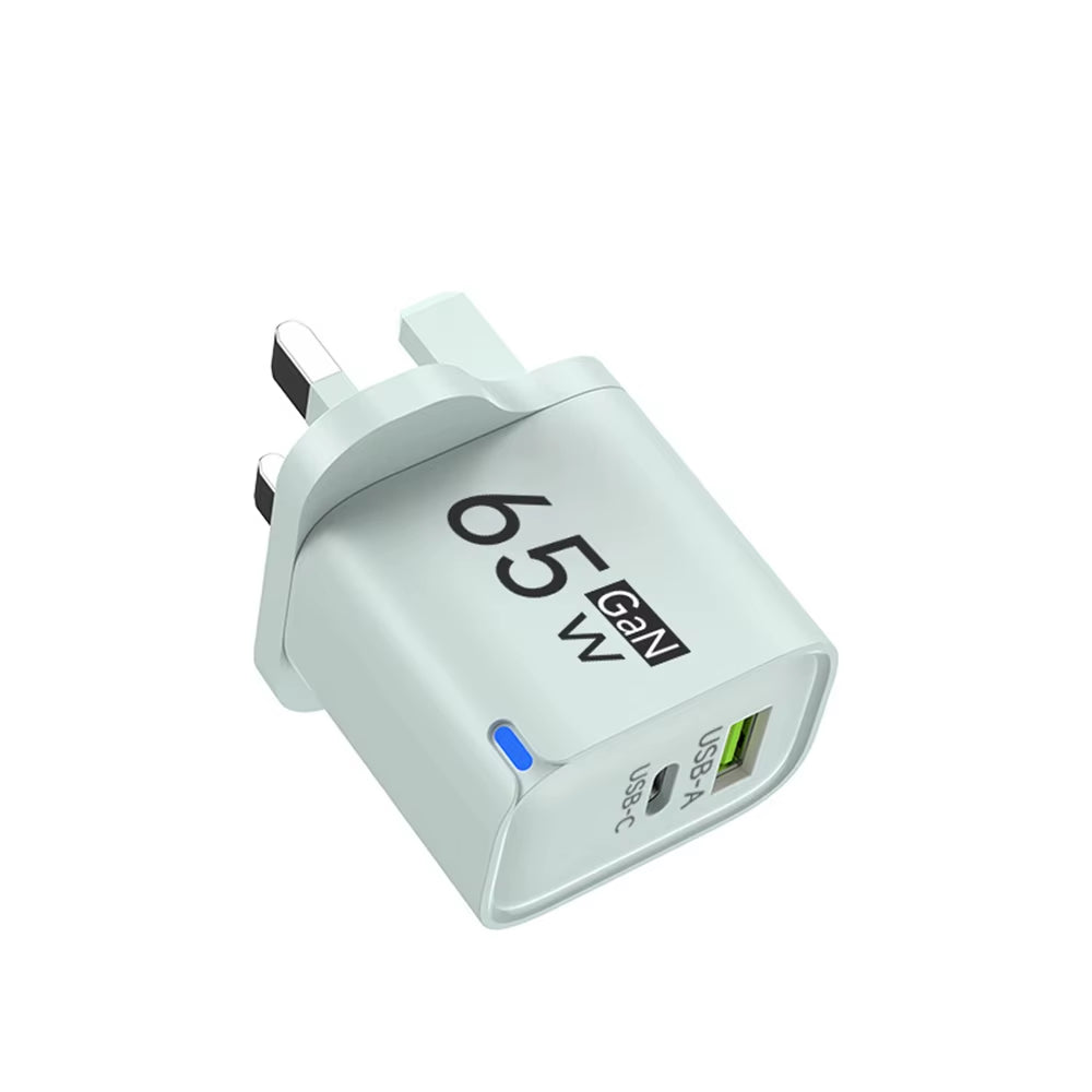 Universal USB Fast Chargers 65W Gan Quick Charger 3.0 USB-A USB-C Fast Charging Chargers PD Wall Charger Adapter for Cellphones