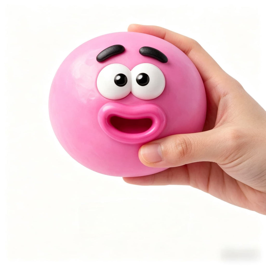 Smushers Squeeze Toys, Novelty Smush Face Squeeze Toys, Durable Removable Facial Expressions for Birthdays and Get-Togethers, Cute & Expressive Design (Pink)