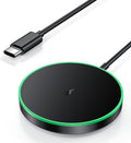 Magnetic Wireless Charger 15W Mag Safe Charger-Fast Charging Pad Compatible with Iphone16/15/14/13/12 Series & Airpods 2 3 Pro-Led Mag-Safe Pad with Dual Charging Ports Original Replacement（Black）